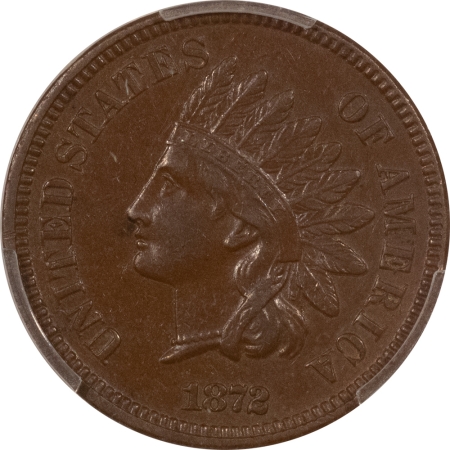 New Store Items 1872 INDIAN CENT – PCGS AU-55, CHOCOLATE BROWN, TOUGH DATE!