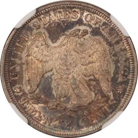 New Certified Coins 1875 TWENTY CENT PIECE – NGC MS-62, FRESH ORIGINAL TONED & SEMI PROOFLIKE