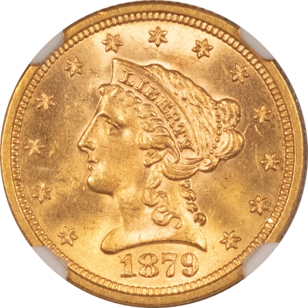 $2.50 1879 $2.50 LIBERTY GOLD – NGC MS-63, TOUGHER DATE