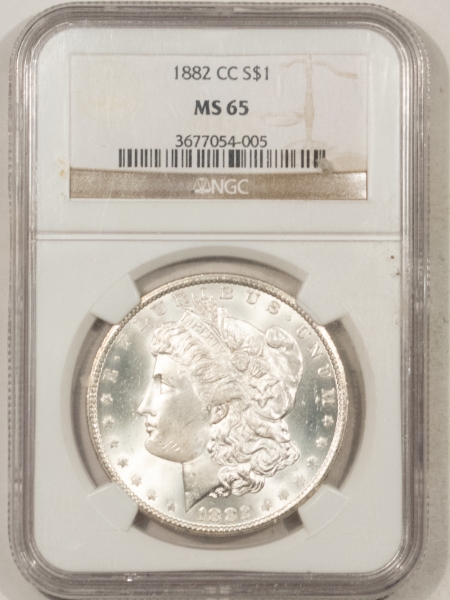 Morgan Dollars 1882-CC MORGAN DOLLAR – NGC MS-65, BLAST WHITE GEM!