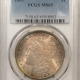 New Store Items 1885 MORGAN DOLLAR, PCGS MS-65, VERY PRETTY OLD ENVELOPE TONING, PQ & LOOKS 66!