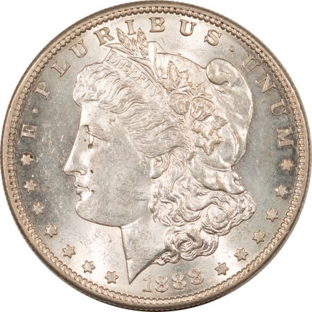 U.S. Uncertified Coins 1888-S MORGAN DOLLAR, FLASHY UNCIRCULATED, NEARLY CHOICE!