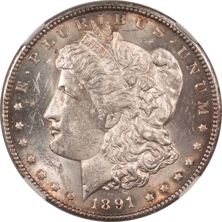 Morgan Dollars 1891-CC MORGAN DOLLAR – NGC MS-61, ORIGINAL & LOOKS CHOICE!