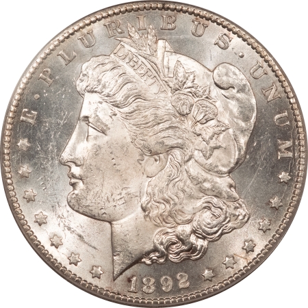 CAC Approved Coins 1892-CC MORGAN DOLLAR – PCGS MS-61, 2 PIECE RATTLER, VERY PQ & CAC APPROVED!