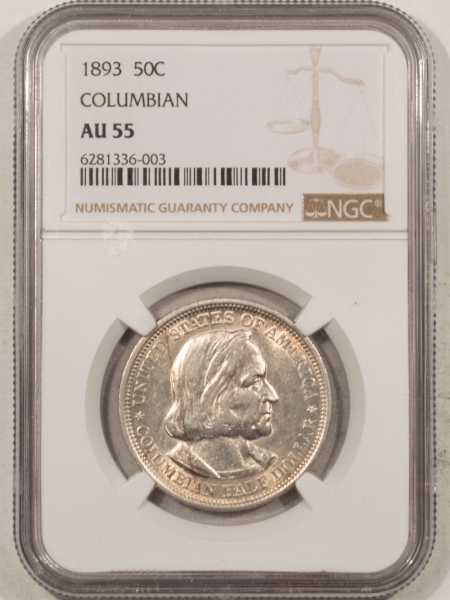 New Certified Coins 1893 COLUMBIAN COMMEMORATIVE HALF DOLLAR NGC AU-55