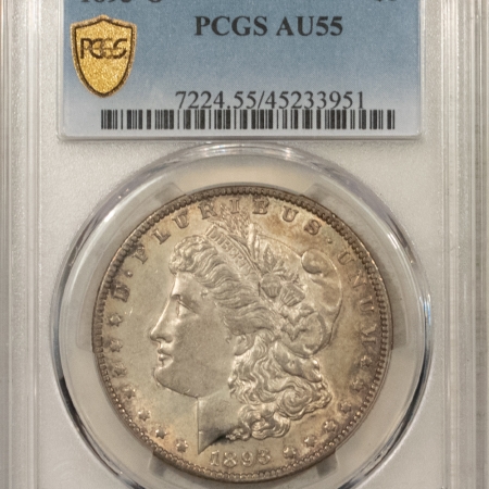 U.S. Certified Coins 1893-O MORGAN DOLLAR – PCGS AU-55, FRESH, ORIGINAL, TOUGH DATE!