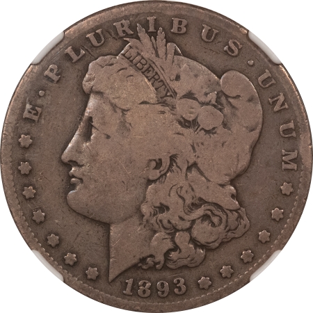 Morgan Dollars 1893-S MORGAN DOLLAR – NGC G-6, KEY DATE, PERFECT CIRC!
