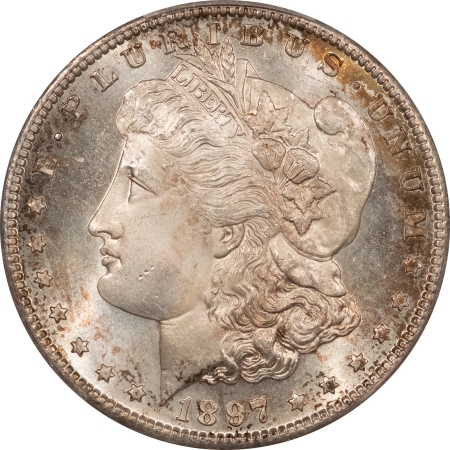 Morgan Dollars 1897-S MORGAN DOLLAR – PCGS MS-65+, LOOKS MS-66, FRESH & PREMIUM QUALITY!