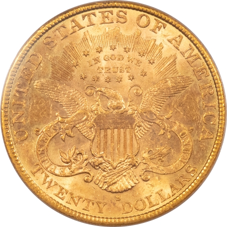 $20 1897-S $20 LIBERTY HEAD GOLD – PCGS MS-62, LOOKS MS-63, OGH, PREMIUM QUALITY!