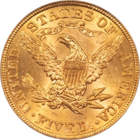 $5 1900 $5 LIBERTY GOLD HALF EAGLE – ICG MS-62, FLASHY