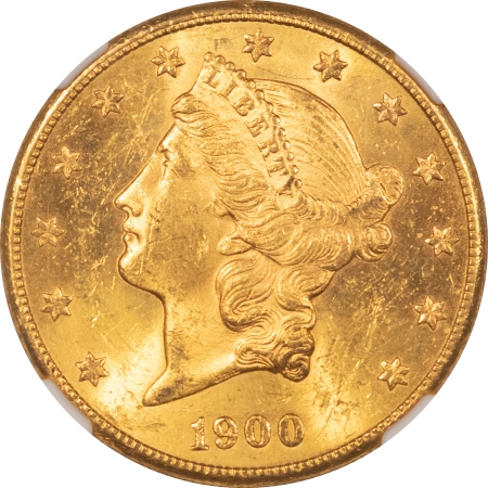 $20 1900-S $20 LIBERTY HEAD GOLD – NGC MS-62, LUSTROUS & BETTER DATE!