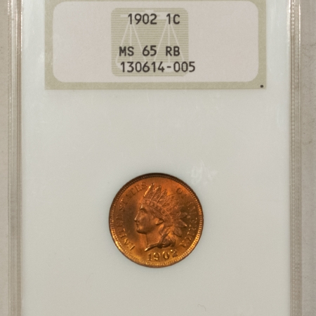 Indian 1902 INDIAN CENT NGC MS-65 RB, OLD GOLD EMBOSSED FATTIE HOLDER, LOOKS FULL RED!