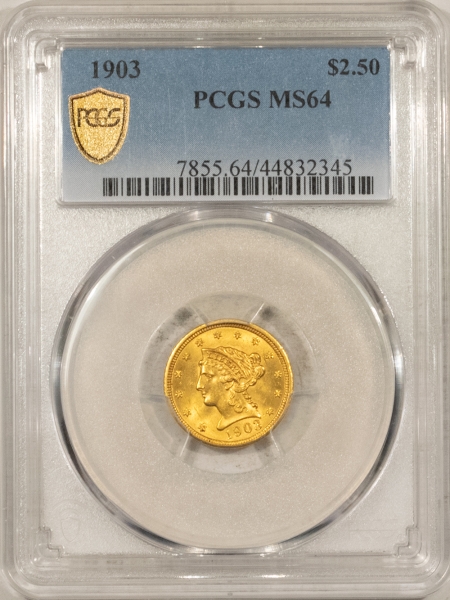 New Store Items 1903 $2.50 LIBERTY HEAD GOLD – PCGS MS-64, FRESH & NEAR GEM!