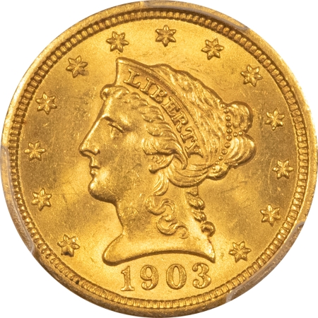 $2.50 1903 $2.50 LIBERTY HEAD GOLD – PCGS MS-64, FRESH & NEAR GEM!