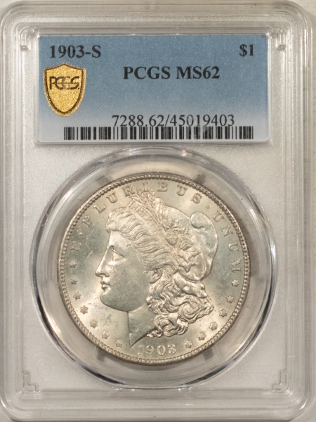Morgan Dollars 1903-S MORGAN DOLLAR – PCGS MS-62, CHOICE & REAL BRILLIANT UNCIRCULATED!