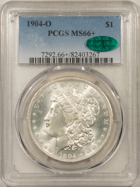 CAC Approved Coins 1904-O MORGAN DOLLAR – PCGS MS-66+, LOOKS MS-67, PREMIUM QUALITY & CAC APPROVED!