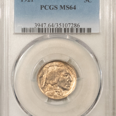 New Store Items 1921 BUFFALO NICKEL – PCGS MS-64, WELL-STRUCK & LUSTROUS!