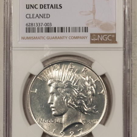 Dollars 1927-D PEACE DOLLAR – NGC UNC DETAILS, CLEANED, DECENT & WHITE!