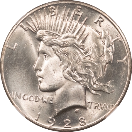 New Certified Coins 1928 PEACE DOLLAR – NGC MS-63, LOOKS MS-64, WHITE HEADLIGHT & PREMIUM QUALITY!