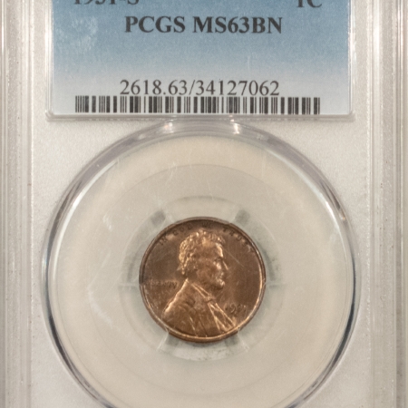 New Store Items 1931-S LINCOLN CENT – PCGS MS-63 BN, CHOICE!