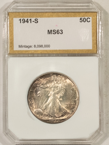 U.S. Certified Coins 1941-S WALKING LIBERTY HALF DOLLAR – PCI MS-63, NICE CHOICE PIECE!