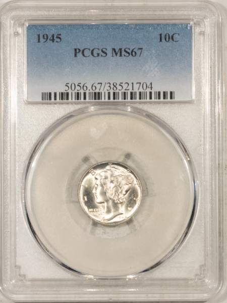 New Store Items 1945 MERCURY DIME – PCGS MS-67 BLAST WHITE