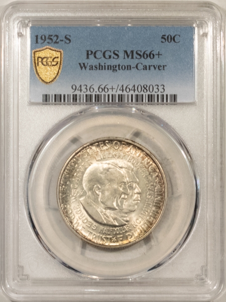 New Certified Coins 1952-S WASHINGTON-CARVER COMMEMORATIVE HALF DOLLAR – PCGS MS-66+ PRETTY & PQ!