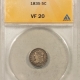 New Store Items 1830 CAPPED BUST HALF DIME – ANACS VF-25, NICE ORIGINAL