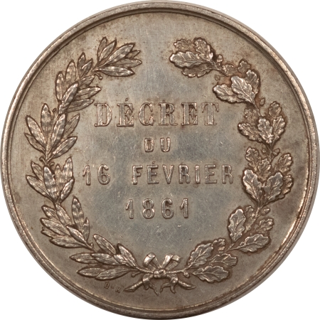 Exonumia 1861 FRANCE JETON, SILVER, DECRET DU 16 FEVRIER, CREDIT AGRICOLE, UNC PL