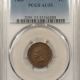 Indian 1873 INDIAN 1c, OPEN 3, PCGS AU-50, SMOOTH CHOCOLATE BROWN & VERY ATTRACTIVE!