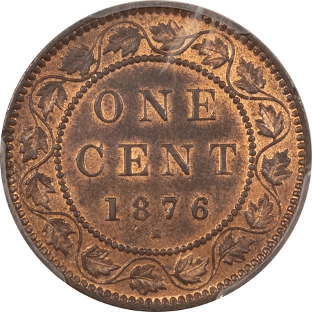New Certified Coins 1876-H CANADA LARGE CENT, KM-7 – PCGS MS-63 RB, CHOICE & TOUGH!