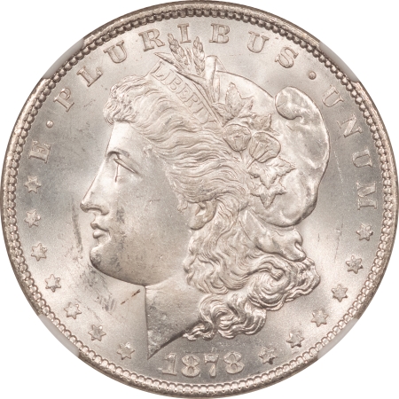 U.S. Certified Coins 1878 7/8 TF STRONG MORGAN DOLLAR, NGC MS-64, ORIGINAL WHITE & W/ LIVELY LUSTER!
