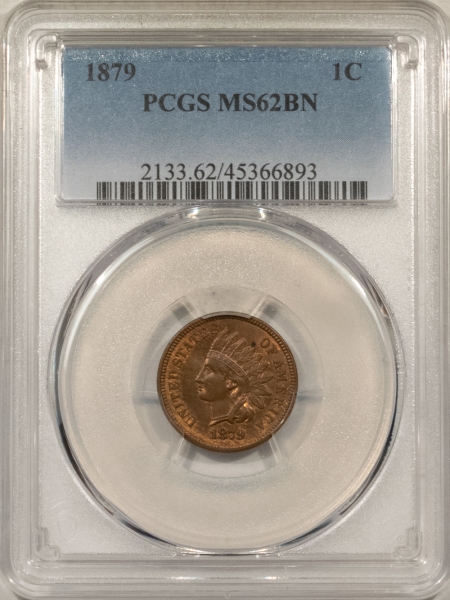 Indian 1879 INDIAN 1c, PCGS MS-62 BN, PQ & LOOKS AT LEAST MS-63 RB!