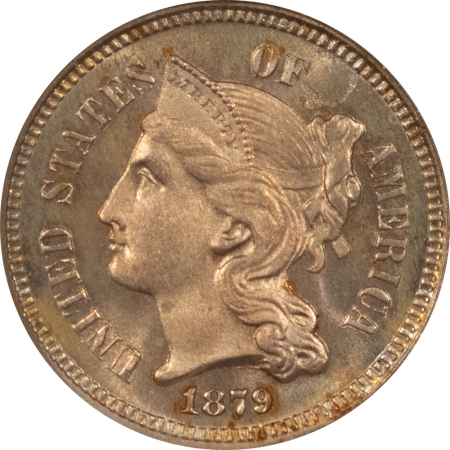 New Certified Coins 1879 PROOF THREE CENT NICKEL NGC PF-64, FRESH & PRETTY! OLD GOLD EMBOSSED FATTIE