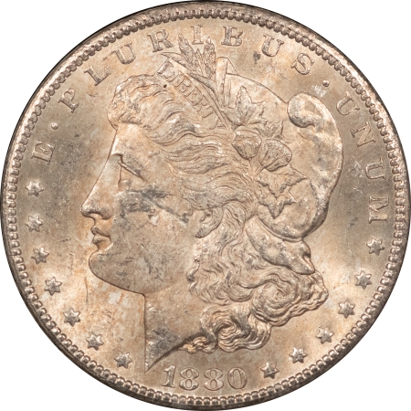 U.S. Certified Coins 1880-CC MORGAN $1, BLACK GSA HOLDER, NGC MS-61, WHITE & LUSTROUS; BOX & 2 COAs