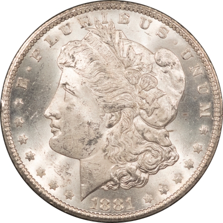 Dollars 1881-CC MORGAN $1, IN BLACK GSA HOLDER, NGC MS-62, WHITE & FROSTY W/ BOX/COA