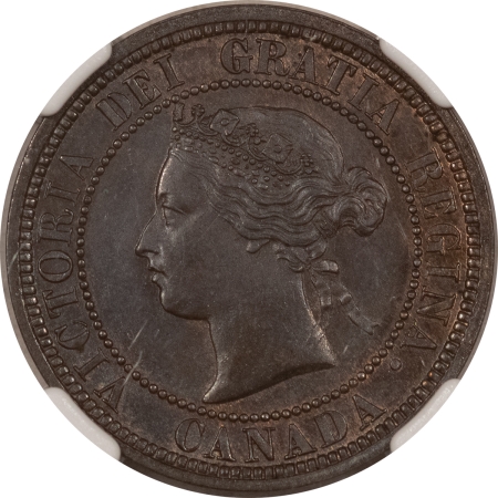 New Certified Coins 1881-H CANADA LARGE CENT, KM-7 – NGC MS-63 BN, TOUGH DATE!