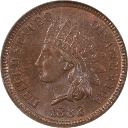 Indian 1882 INDIAN CENT, NGC MS-63 BN, REALLY CHOICE W/ HINTS OF RED!