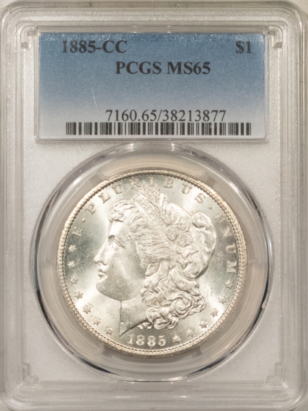 Dollars 1885-CC MORGAN DOLLAR – PCGS MS-65, BLAST WHITE GEM & PREMIUM QUALITY!