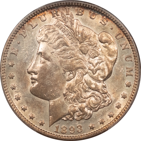 Morgan Dollars 1893 MORGAN DOLLAR – PCGS AU-50, FLASHY KEY-DATE!