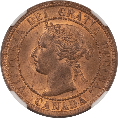 New Certified Coins 1899 CANADA LARGE CENT, KM-7 – NGC MS-64 RB, FLASHY!