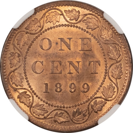 New Certified Coins 1899 CANADA LARGE CENT, KM-7 – NGC MS-64 RB, FLASHY!