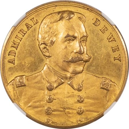 Exonumia 1899 GAY 90s CHICAGO, IL ADMIRAL DEWEY H.E. BUCKLEN & CO, RULAU-CHI-21 NGC MS-62