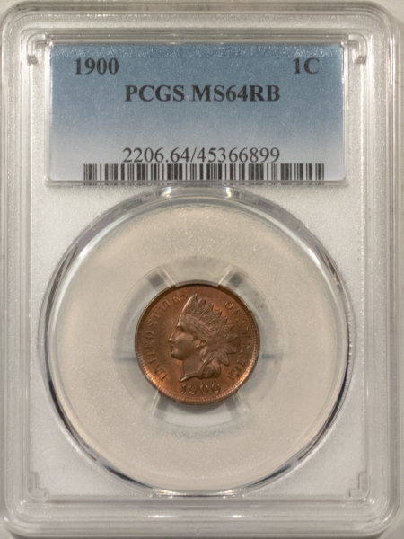 Indian 1900 INDIAN 1c, PCGS MS-64 RB; SPOT-FREE, PRETTY & A VIRTUAL GEM!
