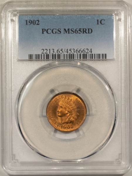 Indian 1902 INDIAN HEAD CENT – PCGS MS-65 RD, BLAZING GEM!