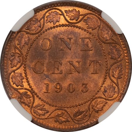 New Store Items 1903 CANADA LARGE CENT, KM-8 – NGC MS-64 RB, NEARLY FULL RED!