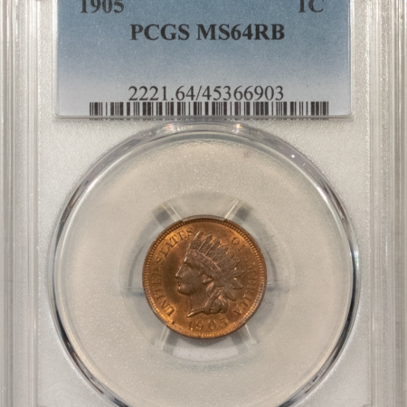 Indian 1905 INDIAN CENT – PCGS MS-64 RB, PLEASING!