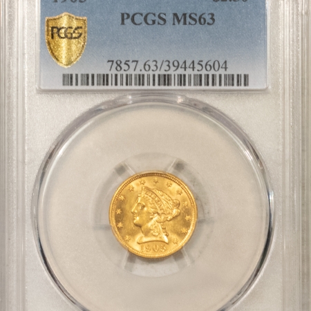 $2.50 1905 $2.50 LIBERTY HEAD GOLD – PCGS MS-63, MARK-FREE & PQ!
