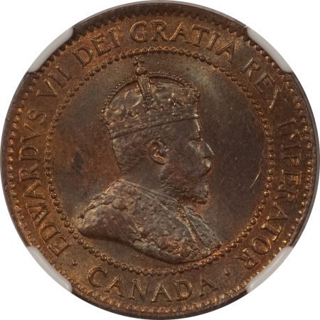 New Certified Coins 1905 CANADA LARGE CENT, KM-8 – NGC MS-63 BN, PRETTY & PQ!