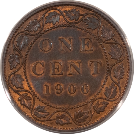 New Store Items 1906 CANADA LARGE CENT, KM-8 – PCGS MS-63 RB, CHOICE & FLASHY!